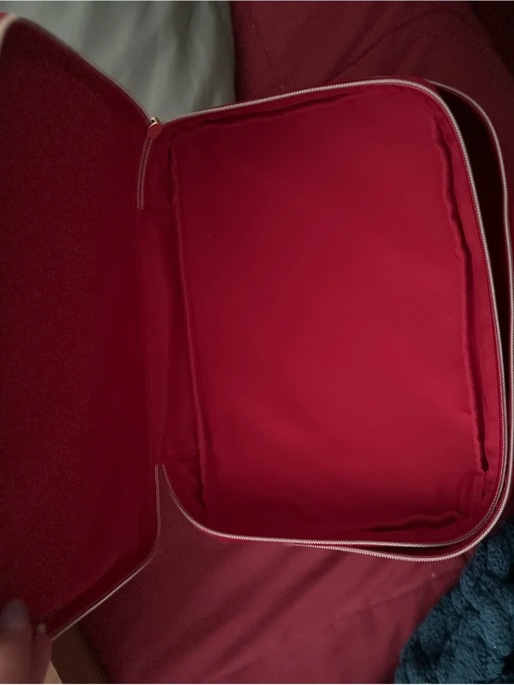 Red Velvet Bow Estée Lauder Double Compartment Large Cosmetic Case